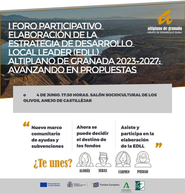 El GDR Altiplano de Granada convoca un Primer Foro para avanzar en conformación de la Estrategia de Desarrollo Local Leader (EDLL) 2027